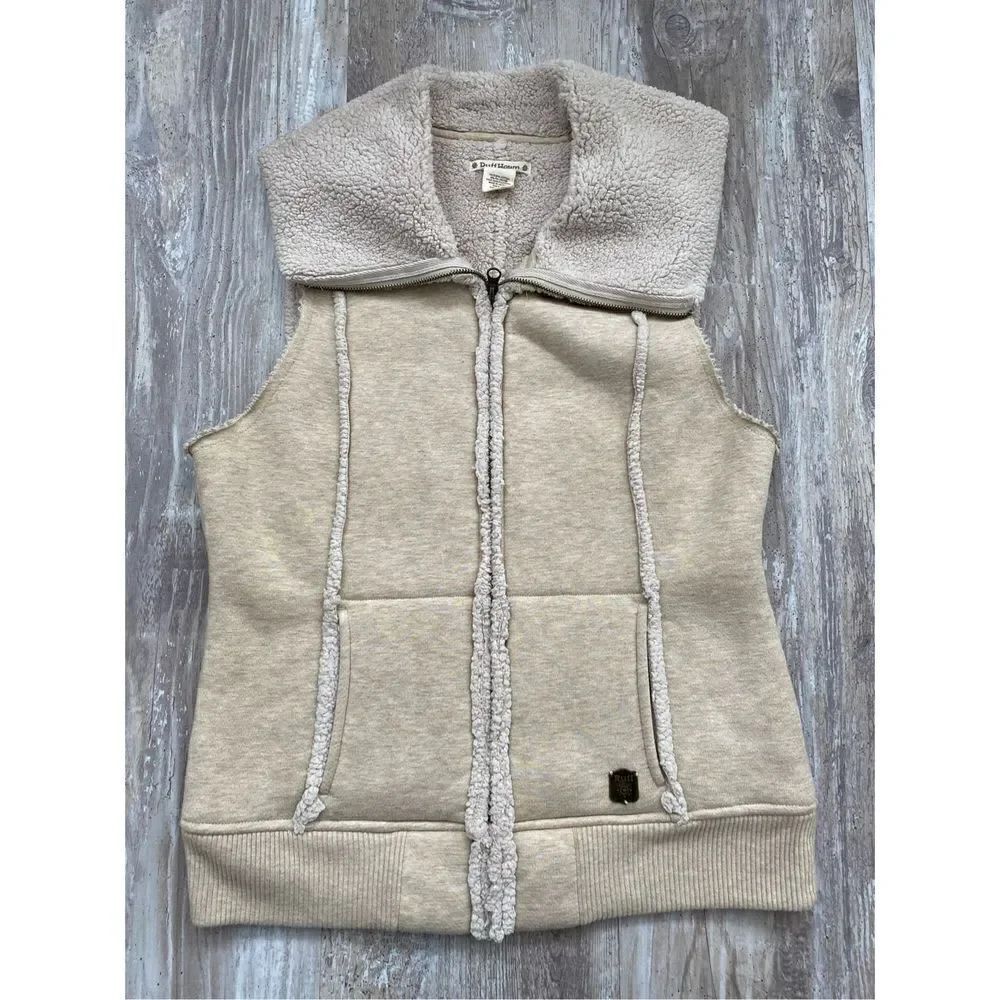 Ruff Hewn Vest Full Zip Beige Tan Women’s Size Small